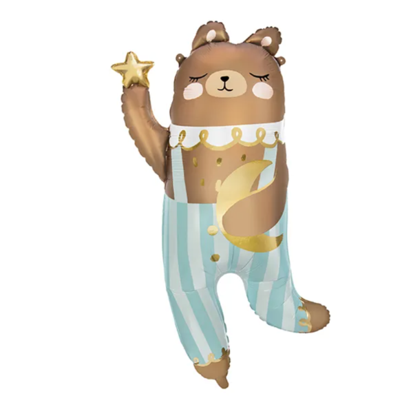 XL Folieballon Figur - Bär mit Mond - 72cm x104 cm